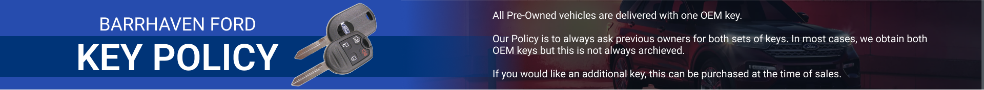 Barrhaven Ford Key Policy